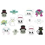 Stickserie - Spooky Friends incl. passenden Buttons, Stifteaufsätze & Anhänger